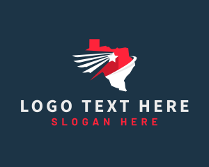 Political - Travel Texas Map logo design