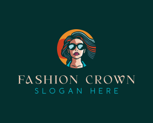 Woman Sunglasses Fashion logo design