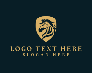 Stable - Horse Equine Shield logo design