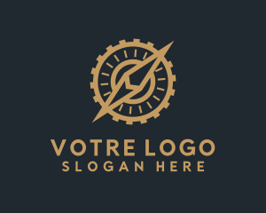 Locator - Mechanical Golden Compass logo design