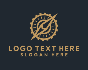 Locator - Mechanical Golden Compass logo design