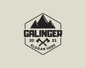 Trekking - Mountain Camping Axe logo design