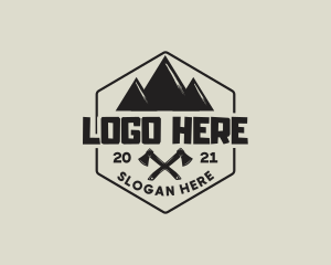 Mountain Camping Axe logo design