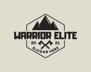 Black - Mountain Camping Axe logo design