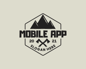 Mountain Camping Axe logo design