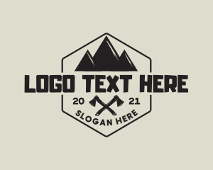 Camp - Mountain Camping Axe logo design