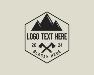 Outdoor - Mountain Camping Axe logo design