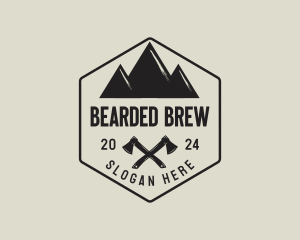 Mountain Camping Axe logo design