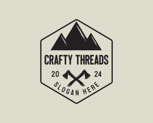 Mountain Camping Axe logo design