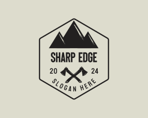 Axe - Mountain Camping Axe logo design