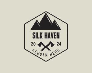 Mountain Camping Axe logo design