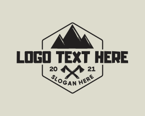 Mountain Climbing - Mountain Camping Wordmark logo design