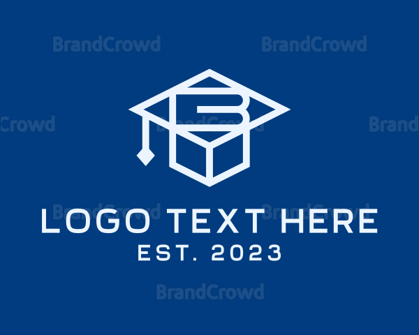 Graduation Hat Letter B Logo