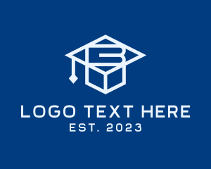 Online Tutor - Graduation Hat Letter B logo design