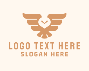 Brown Bird - Brown Avian Owl logo design