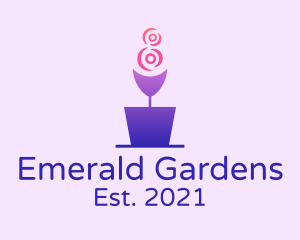 Gardening Flower Pot logo design