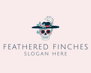 Feather Hat Skull logo design