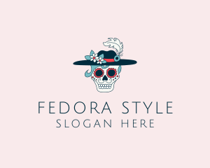 Feather Hat Skull logo design