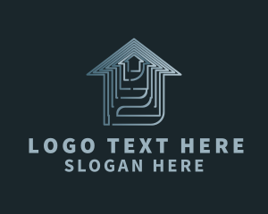 Maze - Labyrinth House Maze logo design