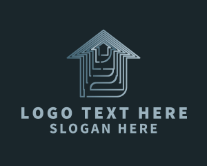 Maze - Labyrinth House Maze logo design