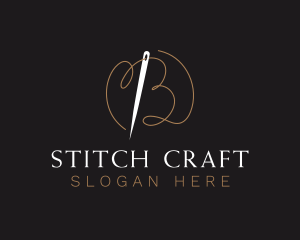 Stitch - Stitching Needle Letter B logo design