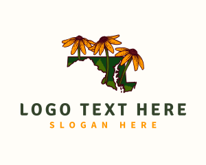 Map - Maryland State Flower logo design