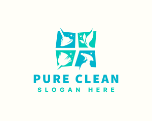 Natural Cleaning Sanitation Tools logo design