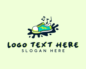 Shoe Cleaning - Music Note Sneakers Shoe logo design