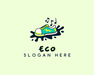 Hiphop - Music Note Sneakers Shoe logo design