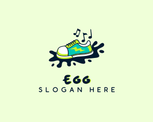 Shoe Cleaning - Music Note Sneakers Shoe logo design