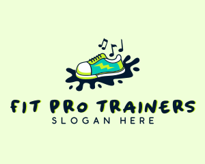 Trainers - Music Note Sneakers Shoe logo design