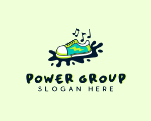 Splash - Music Note Sneakers Shoe logo design