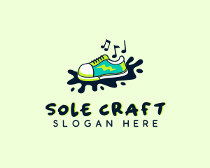 Cobbler - Music Note Sneakers Shoe logo design