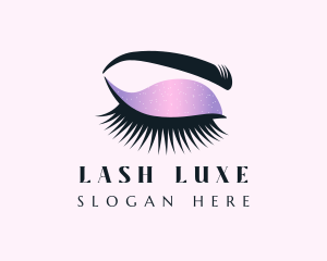 Glitter Makeup Eyelashes logo design