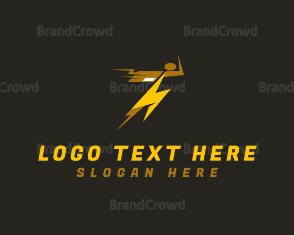 Lightning Speed Parcel Man Logo