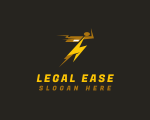 Utility - Lightning Speed Parcel Man logo design