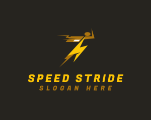 Lightning Speed Parcel Man logo design