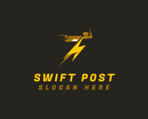 Post - Lightning Speed Parcel Man logo design