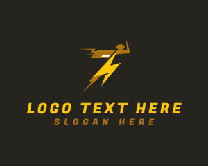 Man - Lightning Speed Parcel Man logo design