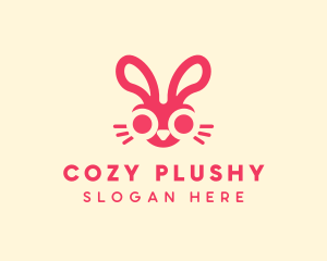 Plushy - Bunny Rabbit Face logo design