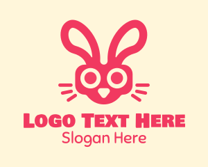 Childish - Pink Bunny Rabbit logo design