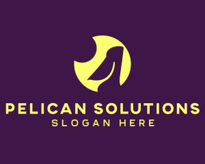 Pelican - Moon Pelican Zoo logo design