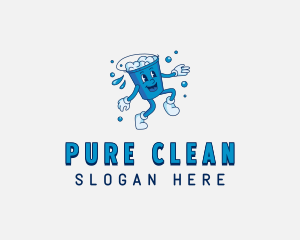 Wash Cleaning Bucket Housekeeper logo design