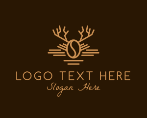 Aroma - Antler Coffee Bean logo design