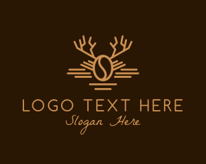 Stag - Antler Coffee Bean logo design