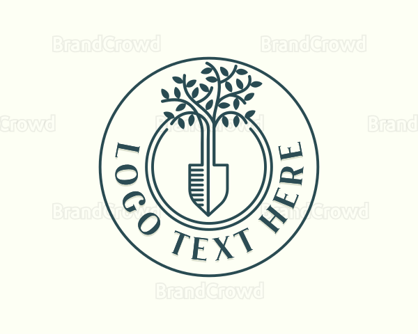 Landscaping Shovel Tree Logo