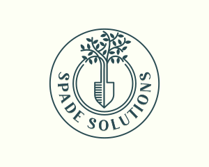 Landscaping Shovel Planting logo design