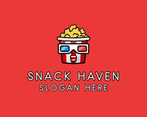 Cartoon Movie Popcorn  logo design