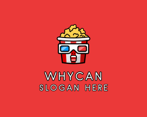 3d - 3D Glasses Popcorn logo design