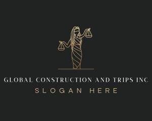 Court House - Justice Scale Woman logo design